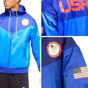 NWT NIKE Team USA Olympic Sportswear Windrunner Blue Jacket CK5813-455
Men Sz M